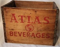 Vintage Atlas Soda Bottle Wood Box Crate
