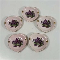 Vintage Ladies Heart Floral ashtrays