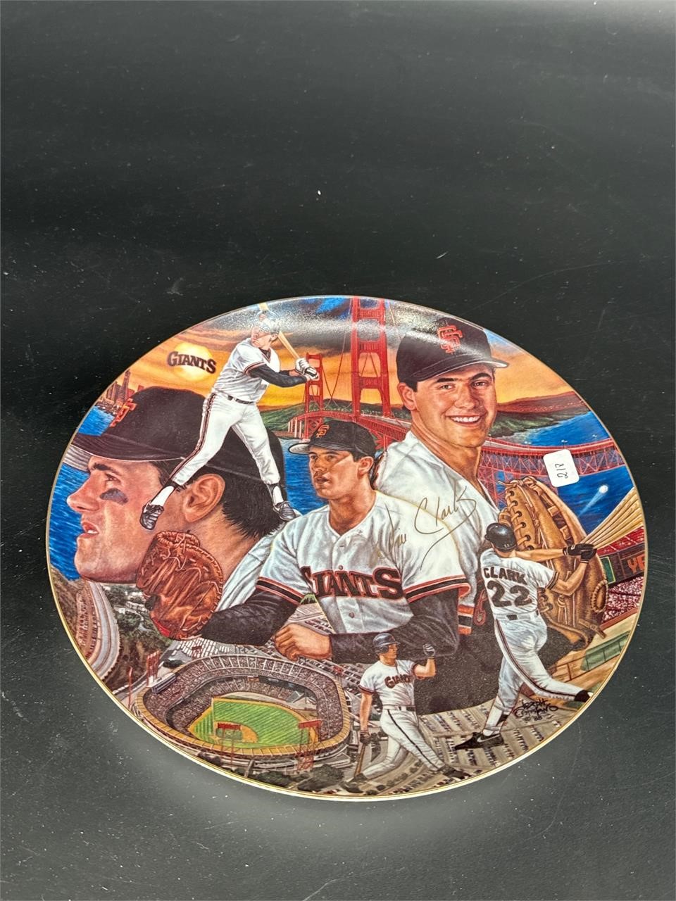 WILL CLARK SPORTS IMPRESSIONS GOLD TRIMMED PLATE