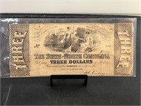1866 North Carolina $3 Note