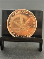 Cannabis 1 Oz Copper Round