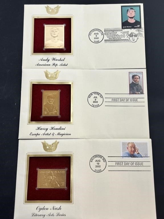 3 22 Karat Gold Stamp Replicas