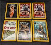 6 Dinosaurs & Darwin National Geographic Magazines