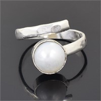 5ct Freshwater Pearl Ring, 925 Silver