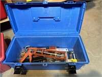 Blue Toolbox with Contents of Misc. Hand Tools