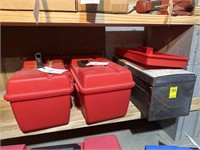 (2) Red Toolboxes with Contents and (1) Metal