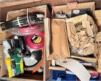 Box of Brass Cabinet Hardware and Other Misc.