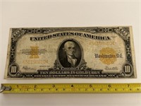 1922 Gold seal $10 bill