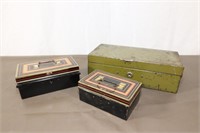 3 Cash Boxes - Vintage