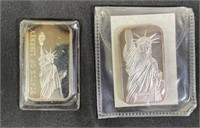 Statue Of Liberty 1 Troy Ounce Silver Bars (2)