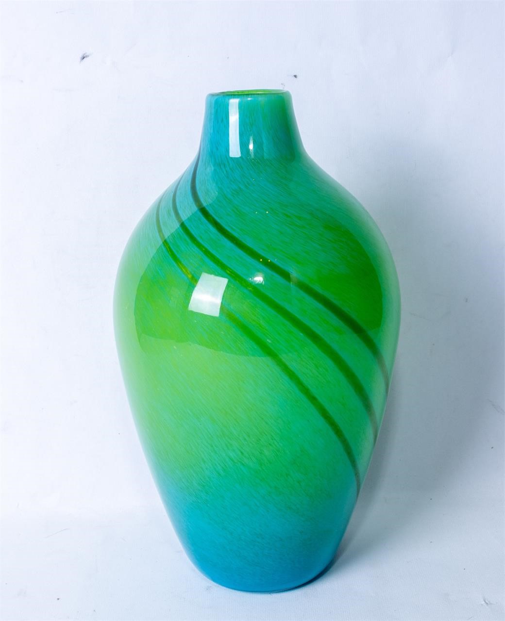 Dale Tiffany art glass vase in green hues