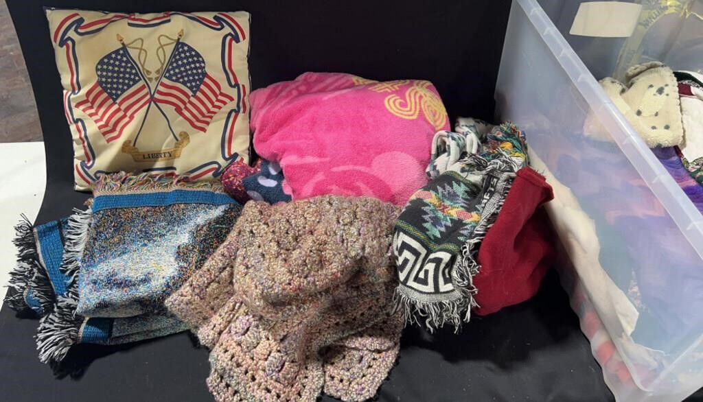 Variety of Blankets and Liberty Pillow