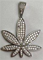 Sterling CZ Iced Out (Plant)  Pendant 7 Grams