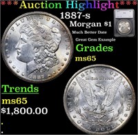 ***Auction Highlight*** 1887-s Morgan Dollar $1 Gr