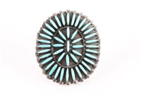 Zuni Turquoise Pettipoint Ring