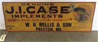 "J. I. CASE IMPLEMENTS" METAL SIGN