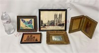 Vintage Small Framed Painting, Prints & Prayer