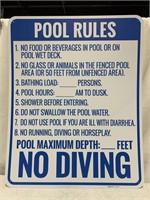 SIGO SIGNS POOL RULES SIGN (30X24IN)