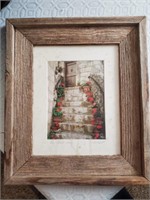 Rustic Framed, Signed Art, Stairs
