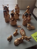 Gold Colored Nativity Figurines