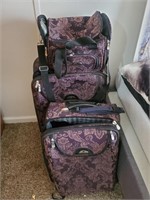 3pc Purple / Black Luggage Set