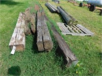 6 RAILROAD TIES, 2 UTILITY POLES