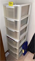 Plastic 3 Drawer Totes, 14x16x25in 
(Bidding 1x