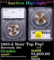 ***Auction Highlight*** 1993-d Kennedy Half Dollar