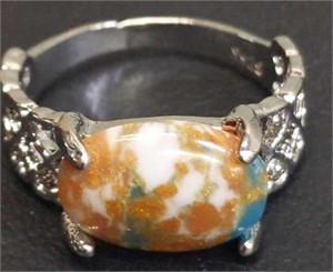 Size 8.5 ring with multi color stone