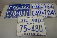 71, 75 & 76 License Plate Sets