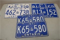 71, 72 & 73 License Plate Sets