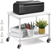 Printer Cart White Printer Stand Rack with Wheels
