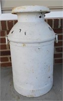 Lot #3499 -  Primitive milk can in white paint