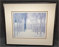 Large Framed Andre Brasilier Lithographic Art Prin