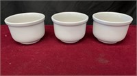 Set of 3 White Ceramic Bowls/ Large Ramekins