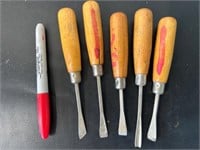 Wood carving tools.