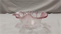 Mikasa crystal Rosella pink frosted bowl