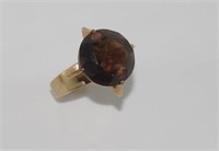 Vintage 9ct smokey quartz ring