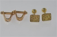 Two pairs of rolled gold cufflinks