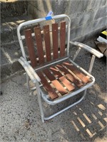 Vintage Aluminum Wood Lawn Chair
