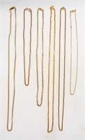 (6) GOLD TONE NECKLACE CHAINS