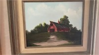Barn Painting,signed by Mitchell 95 8x10