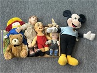 Vintage and Newer Stuffed Animals : Mickey Mouse,