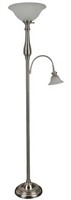 Woodbine Torchiere with Reading Light Floor Lamp