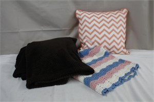 Handmade lap blanket, fleece throw and throw