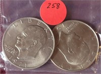 1971-D & 1974-D EISENHOWER $1 COINS