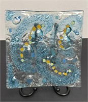 Artisan Art Glass Controlled Bubble Plate
