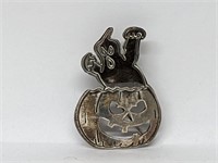 .925 Sterling Silver Halloween Brooch