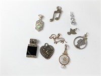 Lot of .925 Sterling Silver Pendants/Charms