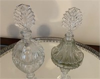 Vintage Art Deco Glass Perfume Bottles w/ Stoppers
